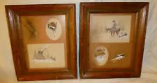 2 1979 William T. Zivic Western Art Original Signed Mix Media Framed Western