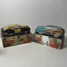 Vintage FOSSIL Watch Classic CARS TIN BOXES x 2 Flawless Condition See Pictures