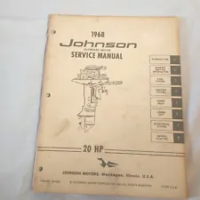 JOHNSON MARINE BOAT 20 HP 1968 OUTBOARD MOTOR SERVICE MANUAL ITEM # JM-6806 Vtg