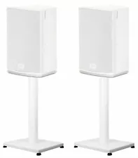 Pair 29” Steel White Stands For Paradigm PW 600 Bookshelf Speakers