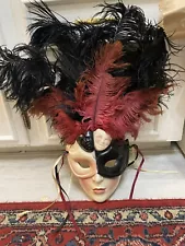 Venetian Mask Wall Art Decor Italy Ceramic Pre-Owned