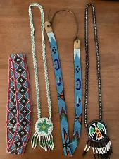 Native American Bead Necklace Headband Lot