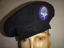 US Army PARAGLIDER OFFICER Black Corduroy Beret