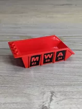 Lego # 1-02 4080 Tipper Bucket for Dump Truck Red W/Decal AWM 34-56-02 3" X 1.5"