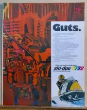 1971 magazine ad for Ski-Doo snowmobiles - '72 model, Guts got it to North Pole