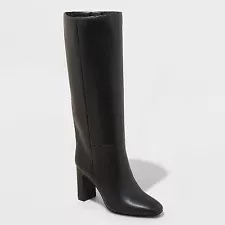 Women's Livia Stovepipe Tall Boots - A New Day Black 9