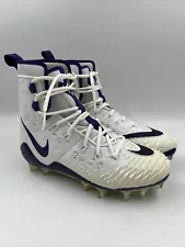 Nike Force Savage Elite TD Men’s 9 Football Cleats White/Purple 857063–103 ￼