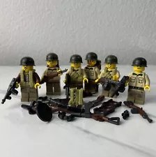 LEGO US WW2 #6 Minifigure Soldiers Lot Accessories Figs Made With/ Real Bricks