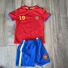 Used Spain National Soccer Team Uniform #10 Size S Youth 4-5 Yr Old