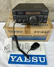 Yaesu FT-840 Ham Radio Transceiver SSB CW All Mode in Box Mic Manual Works 100W