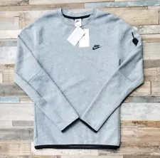 Nike Sportswear Tech Fleece Crew Sweatshirt - Mens Size Large Grey Black New