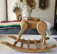 Vintage High Quality Amish Style Wooden Rocking Horse Decor C W Crafts Gordon WI