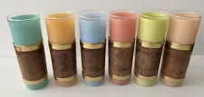 Vintage Set Of 6 Tiki Drinking Glasses Fish & Ocean Wood Design - Siesta Ware?