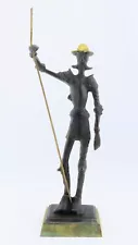 Vintage Metal Cast Iron 10" Don Quixote Statue Figurine