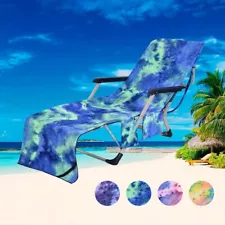 NEW LOUNGER BEACH TOWEL SUN LOUNGER FOR HOLIDAY GARDEN LOUNGE MATE WITH POCKETS