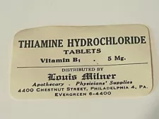 New ListingPharmacy Label vtg WW1 Apothecary drugstore Thiamine Hydrochloride Philadelphia