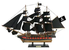 Large Wooden Model Pirate Ship Fully Assembled 26"L x 15"H The Black Pearl