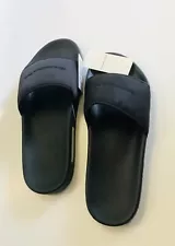 NWT ABERCROMBIE & FITCH A&F MEN’s BLACK Min-Logo Slides Sandals, M (8.5-9.5) $30