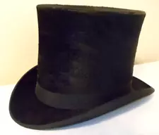 Vintage Antique Sullender Philadelphia Black Silk Beaver Top Hat