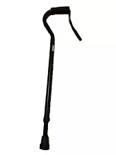 Black, Mobility Aluminum Offset Handle Cane with Foam Handle, Adjustable Height