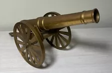 Vintage 15" Heavy Brass Cannon Model Civil War Era Repro Estate Sale