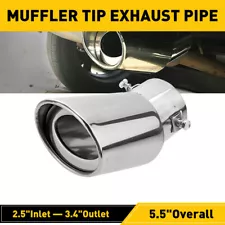 2.5" Auto Chrome Car Muffler Rear Exhaust Tip Pipe Stainless Steel Tail Throat (For: Coachmen Concord 300TS)