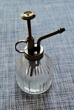 Vintage Beveled Clear Glass Mist Sprayer Atomizer Metal Top Perfect Condition