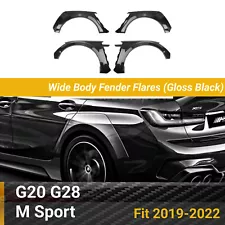 For BMW 3 series 2019-23 G20 G28 M Sport Black Wide Body Wheel Fender Flare Kit