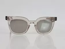 Ann & Valentin Crystal Gray We Are Free Mirrored Lens Sunglasses W/Case