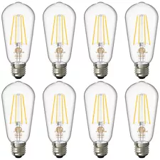 8Pack LED Edison Light Bulb 6W ST58 LED Bulb E26 4000K Daylight 800LM ETL Listed