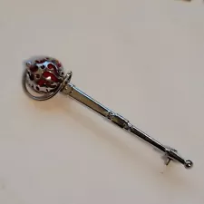 Vintage Silver Tone Fencing Sword Brooch