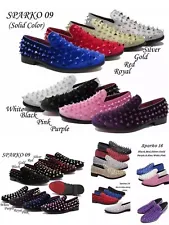 Men's Vintage Spike Dress Loafers Slip On Fashion Shoes Classic Tuxedo Dress Sho