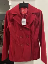 Guess | Red Short Pea Coat Jacket w/ Large Buttons| Size S