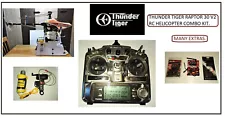 THUNDER TIGER RAPTOR 30 V2 RC HELICOPTER COMBO KIT. W/ RADIO. LOTS OF EXTRAS.