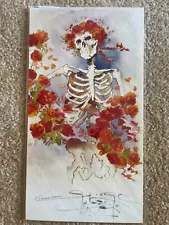 Signed - STANLEY MOUSE "SKELETON & ROSES - COLOR PROOF - Grateful Dead