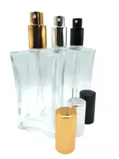 100ml Empty Glass Perfume Bottles Clear - Rectangular