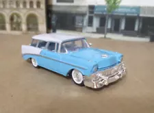 New ListingRacing Champions 1956 Chevrolet Nomad Wagon in Blue 1:64 Diecast w/Rubber Tires