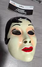 Retro Girl Hard Plastic Halloween Mask Goth Doll Serial Killer Horror Creepy