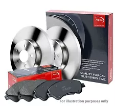 Genuine APEC Rear Brake Discs & Pads Set Solid for Ford Scorpio