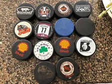 Various Hockey Puck Lot Of 14