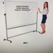 Global industrial 96” x 48” reversible magnetic whiteboard on wheels