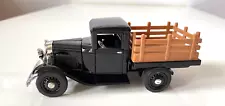 1934 Ford Closed Cab Platform Truck Black Brown Die Cast & Plastic