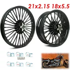 21x2.15 18x5.5 Fat Spoke Wheels Rims for Harley Dyna Street Bob FXDB Choppers