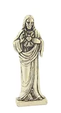 Silver Tone Sacred Heart of Jesus Pocket Statue with Gold Stamped Prayer Card