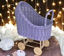 Fisher Price Loving Family colorful Wicker Baby Stroller Carriage