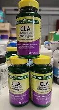 Lot 3 Spring Valley CLA Safflower Oil 1000mg 50ct ea. Body Shaping Softgels