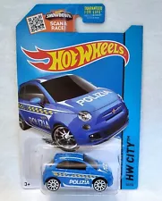 Hot Wheels Fiat 500 #50 Blue Polizia Police HW City For Sale