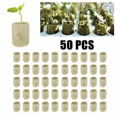 USA 50 Pieces Garden Starter Plugs Hydroponic Cubes Rock Wool Grow Media