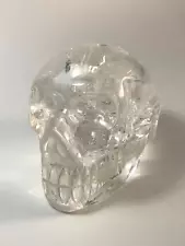 Natural Quartz Skull Carved Crystal 14 ounces almost 400 grams 3"D x 2"W x 2½"H