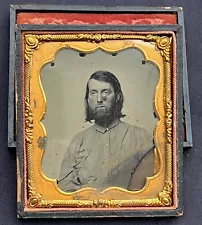 New ListingCivil War Era Ambrotype Photo Confederate Battleshirt